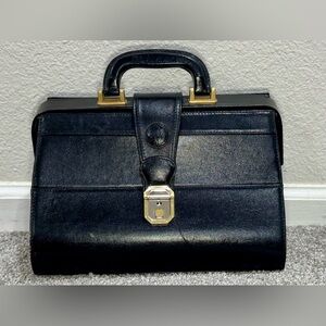Vintage Medical Bag-Black leather- RARE!